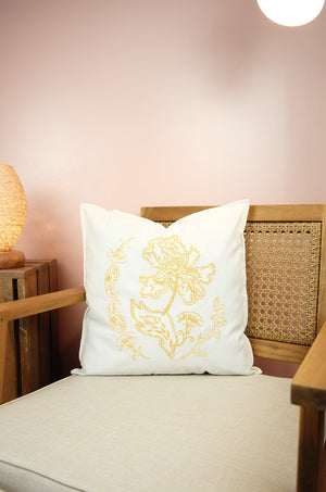 Savannah in Mustard on 18inch (45cm) Light Canvas Cushion Cover - image