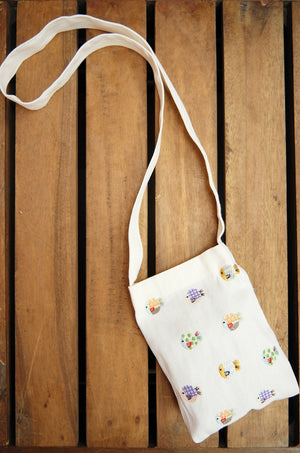 Bubble Fish on Natural Canvas Mini Sling Bag - image