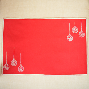 Silver Bells on Red Canvas Placemat (set of 4) - image