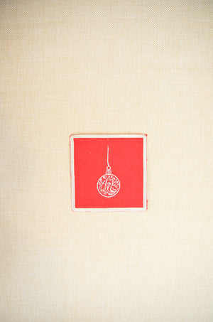 Silver Bells on Red Canvas Coaster (set of 4) - image