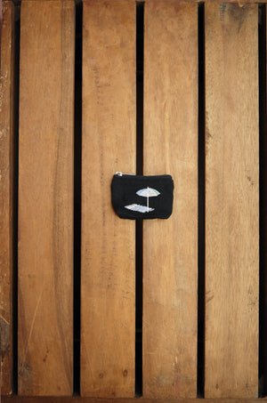 Beach on Black Canvas Coin Purse - image