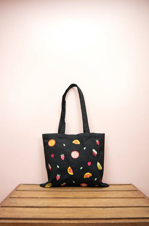 Fresh on Black Canvas Small Tote - image