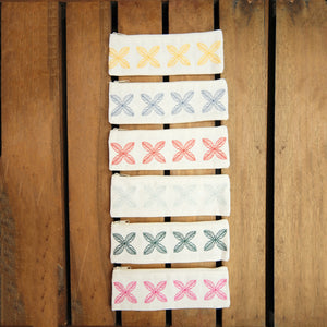 Sampaguita in Assorted Colors on Natural Canvas Pen Case - image