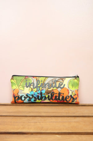 Infinite Possibilities on Floral Canvas Zip Up Pouch - image