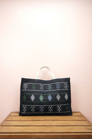 Alexa on Denim Legal Document Sized Expandable Tote - image