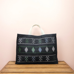 Alexa on Denim Legal Document Sized Expandable Tote - image