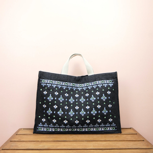 Bali on Denim Legal Document Sized Expandable Tote - image