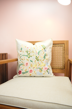 Floral Forest on 18in (45cm) Light Canvas Cushion Cover - image