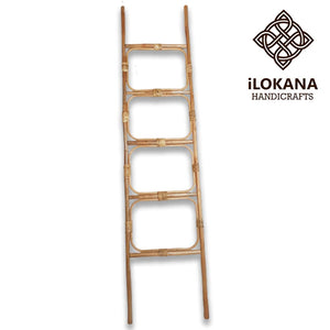 Rattan Leaning Towel Ladder for Photoshoot - image