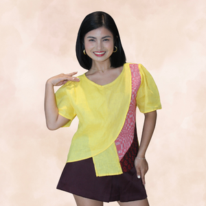 Habi ng Ligaya blouse-Yellow - image