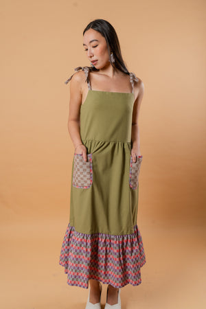 Marie Strapless Ruffle Midi Dress - image