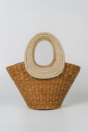 Candice Beaded Pearl Handle Bag - image