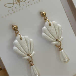 Shell w/ Pearl Earrings - image