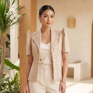 Celestia Tapered Filipiniana Inabel Bolero - image