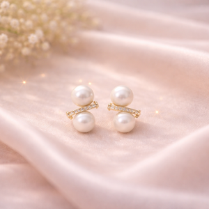 High Quality Freshwater Pearl Dangling Earrings - image