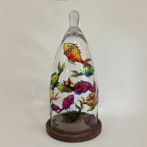 Handpainted Glass Cloche - image