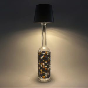 Handpainted Recycled Bottle Lamp (Cube Design) - image