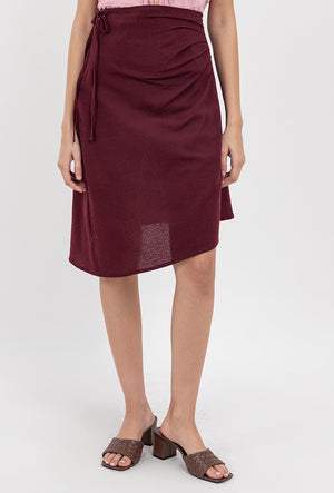 Malia Asymmetrical one side pleated skirt - image