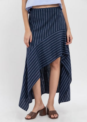 Marce Assymetrical striped skirt - image
