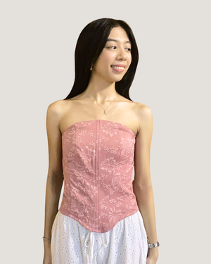 Marie Corset in Dusty Rose Jacquard - image