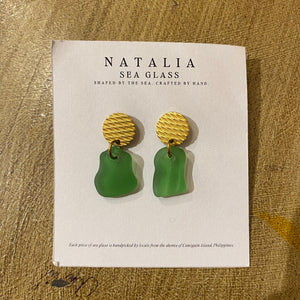 Moon Sea Glass Earrings - image