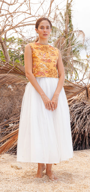 Emma Open Back Top in Mustard Sheep - image