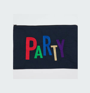 Party on Navy Canvas Clutch - image