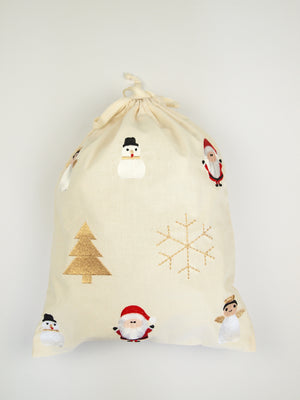 Christmas Characters on Light Canvas Mini Sac - image