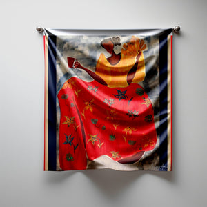Pamaypay at Kape (Fan and Coffee) Silk Scarf - image