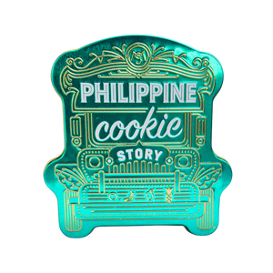 Philippine Cookie Story Teal Medium Jeepney Tin Assorted 208g - image