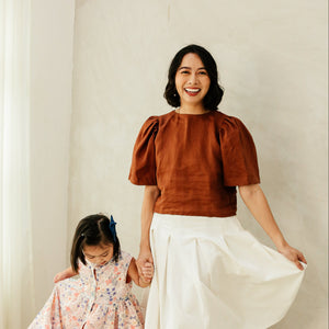 Hazel Linen Puff Sleeve Top - image