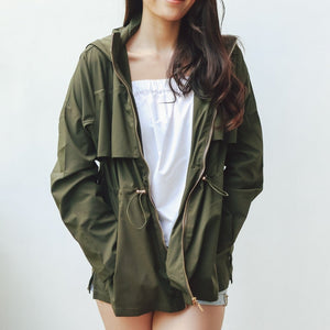 Utility Hooded Jacket in Olive Green - image