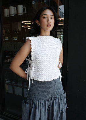 bloom kimona bib - white - image