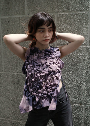 bubble bib top - dyed, navy - image