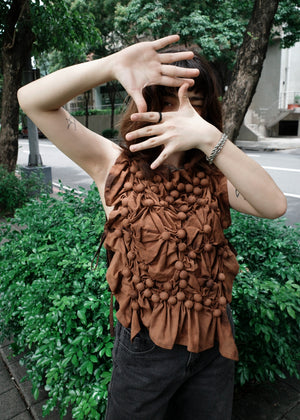 bubble bib top - dyed, black - image