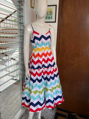 ROBERTS DRESS IN COLORED LINES PRINT - image