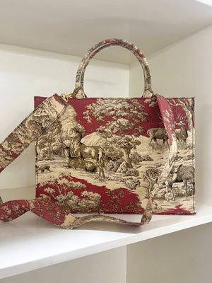 Red Animals Toille Tote Bag - image