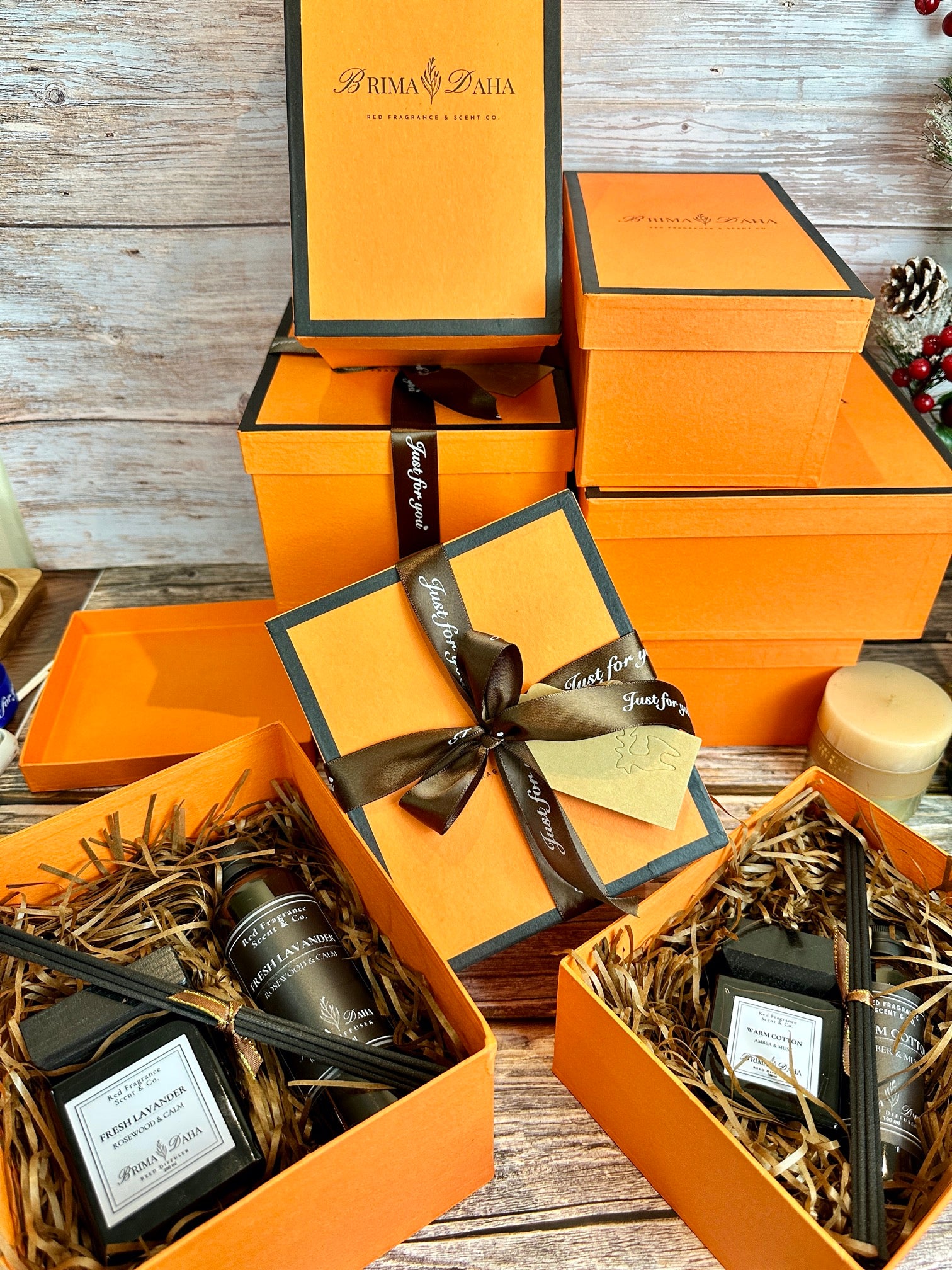 Reed Diffuser Gift Set | Refill, Elegant Box & Ribbon | Home Fragrance ...