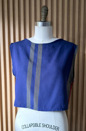 Open Back Top in Royal Blue Local Weave - image