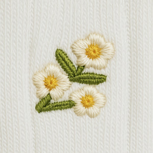 Dainty Floral Embroidered Cotton Socks - image