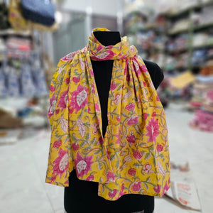 Indian Block Print Scarf w/ Tussle - image