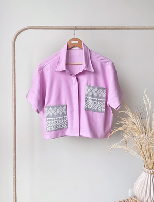 Celeste Top in Lilac with Grey Inabel pockets - image