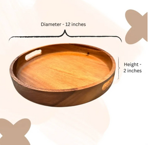 Rustic Premium Wood Tray - Round and Rectangle - image