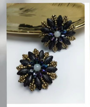 Flora Nero Studs - image