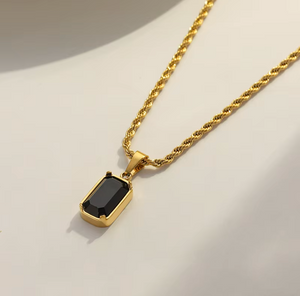 Gaia Black Pendant Necklace - image