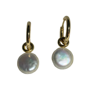 Small Loop Earrings Coin Pearls 12 - image