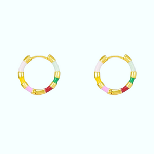 Color wheel hoop 18k gold plating - image