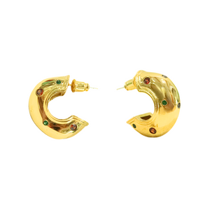 Coop Zircon Hoop eco brass with 18k gold plating - image