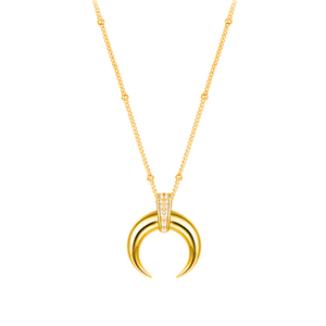Crescent zircon necklace - image