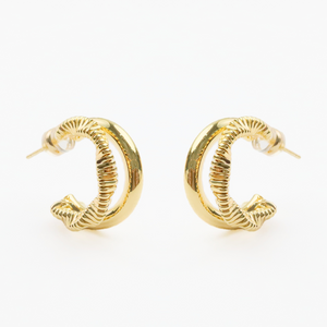 Judy braid hoop 18k gold plating - image